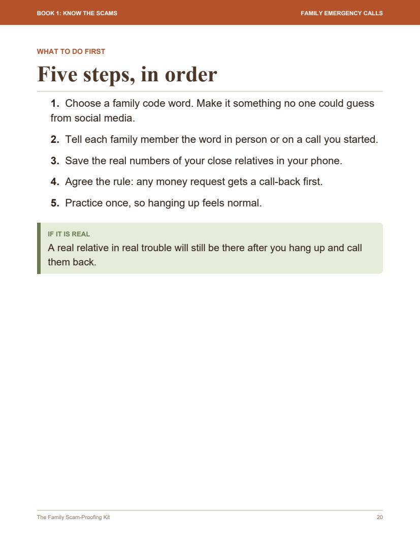 Five steps, in order