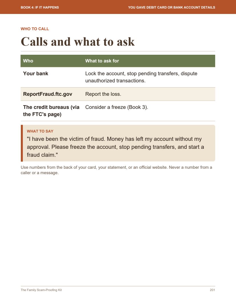 Who to call and what to say